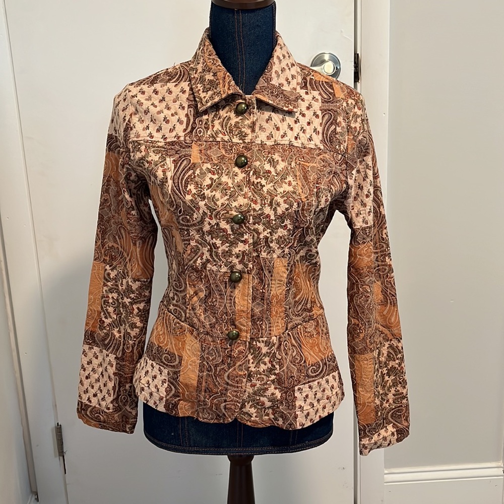 Analogy flap patchwork style jacket size small